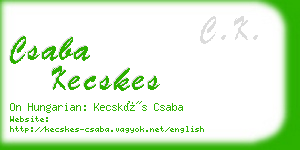 csaba kecskes business card